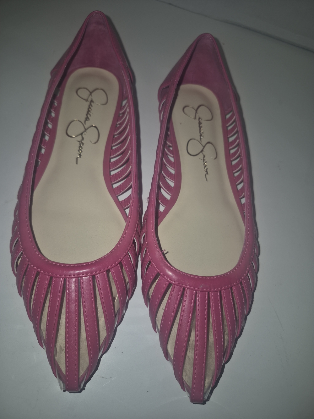 Jessica Simpson Hot Pink Strappy Pointed Flats